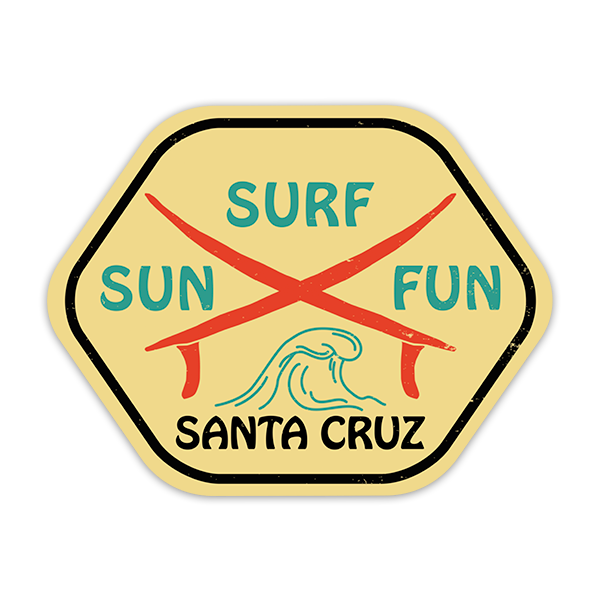 Aufkleber: Santa Cruz Sun, Surf, Fun