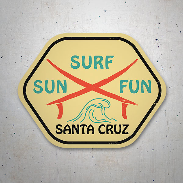 Aufkleber: Santa Cruz Sun, Surf, Fun