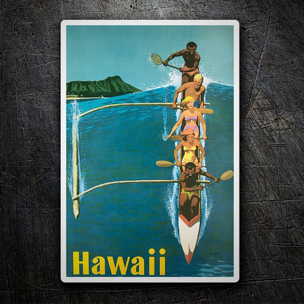 Aufkleber: Surfen auf Hawaii