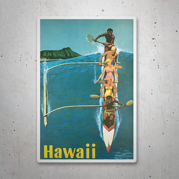 Aufkleber: Kanu auf dem Meer von Hawaii