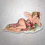 Aufkleber: Mädchen Pin Up Hawaiana 3