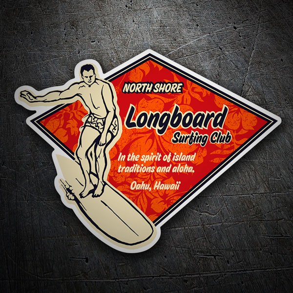 Aufkleber: Longboard Surfing Club Hawaii