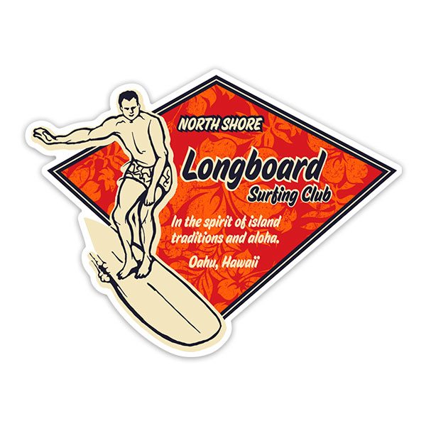 Aufkleber: Longboard Surfing Club Hawaii