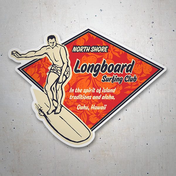 Aufkleber: Longboard Surfing Club Hawaii