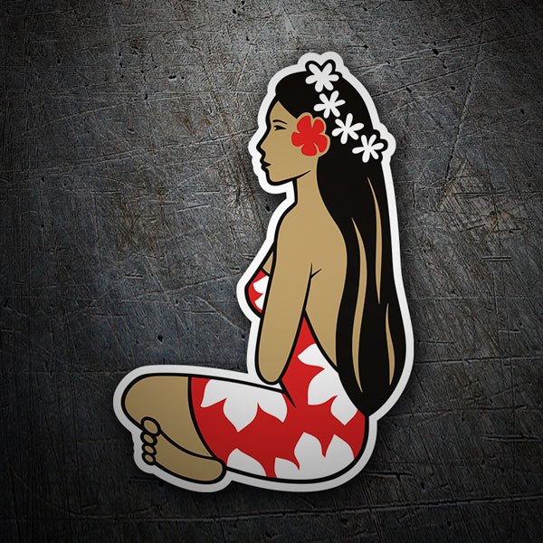 Aufkleber: Mädchen Hinano Tahiti Hawai