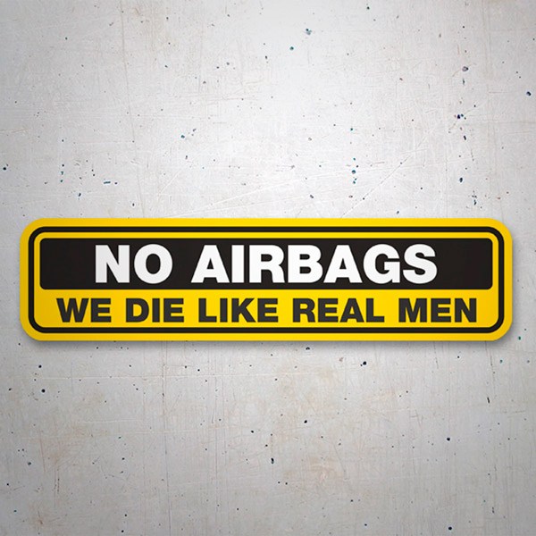 Aufkleber: No Airbags, auf Englisch