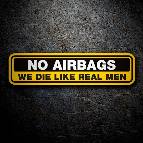 Aufkleber: No Airbags, auf Englisch