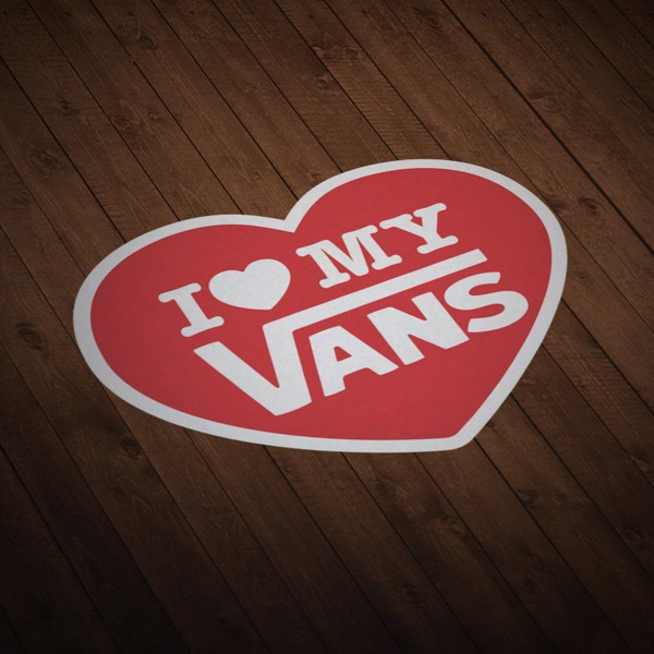 Aufkleber: I love my Vans rot