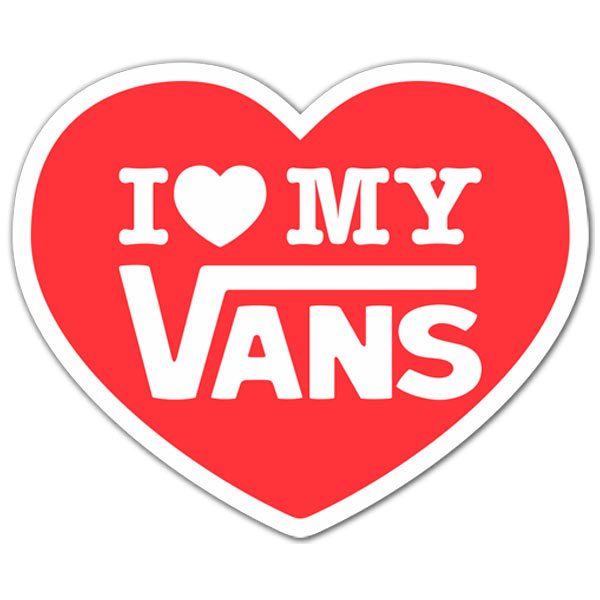 Aufkleber: I love my Vans rot