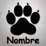 Aufkleber: Personalisierte Hundepfote 2