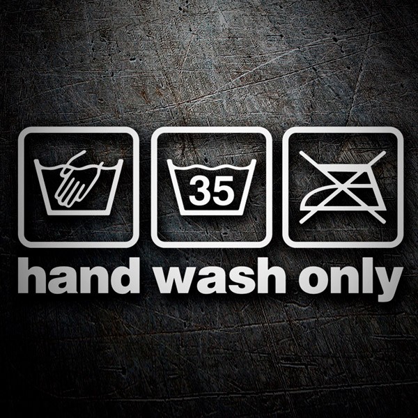 Aufkleber: Hand Wash Only 0