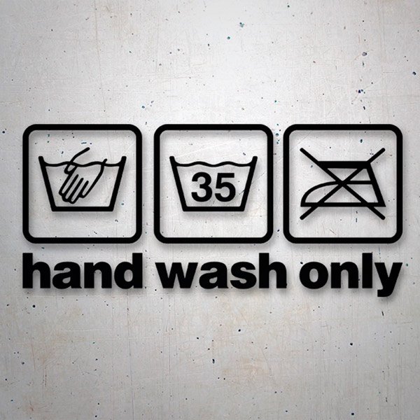 Aufkleber: Hand Wash Only