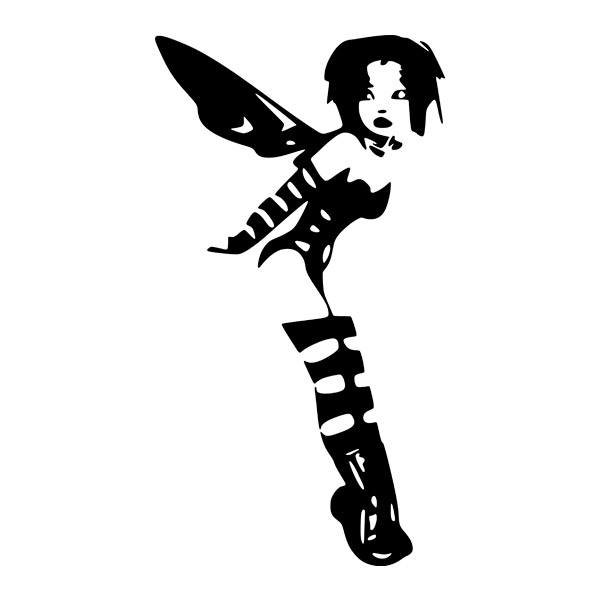 Aufkleber: Gothic-Fee Silhouette