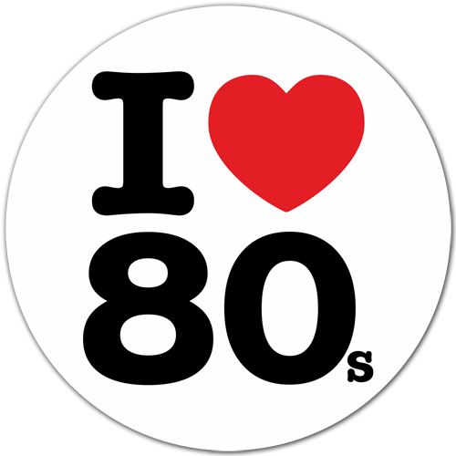 Aufkleber: I love 80s