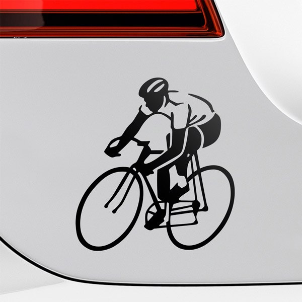 Aufkleber: Radfahrer im Rennen