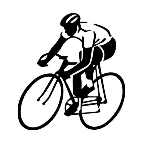 Aufkleber: Radfahrer im Rennen