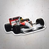 Aufkleber: Ayrton Senna im Minimalistischen Rennwagen 3