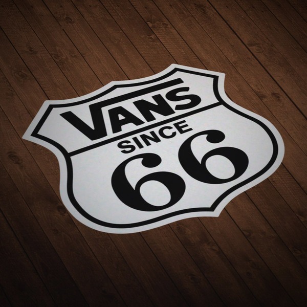 Aufkleber: Vans Route 66 weiß