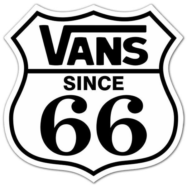 Aufkleber: Vans Route 66 weiß