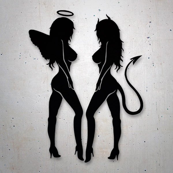 Aufkleber: Sexy Engel und Dämon 0