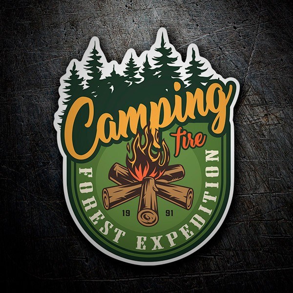 Aufkleber Camping Forest Expedition Lagerfeuer 0