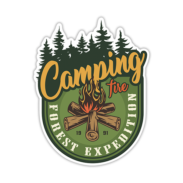 Aufkleber: Camping Forest Expedition