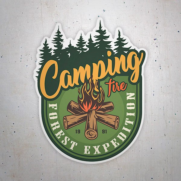 Aufkleber Camping Forest Expedition Lagerfeuer 2