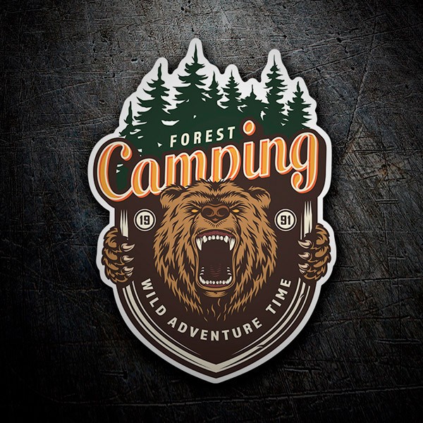 Aufkleber: Camping Forest Wild Adventure Time