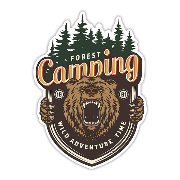 Aufkleber: Camping Forest Wild Adventure Time