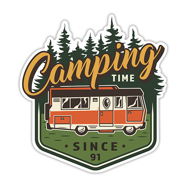 Aufkleber: Camping Time Since 91 0