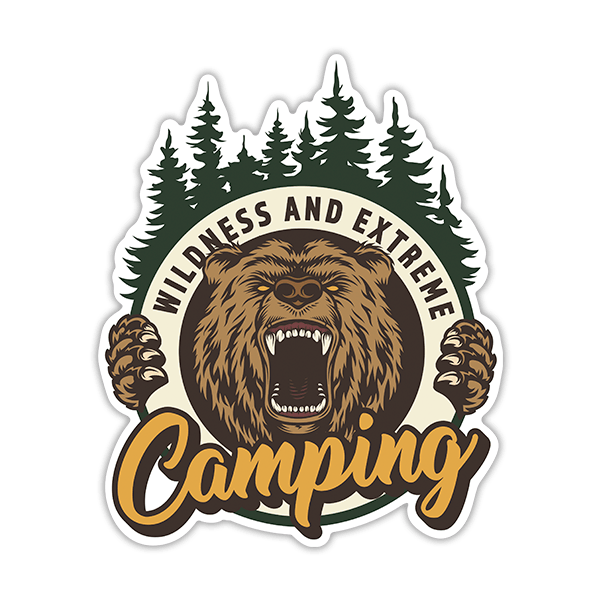 Aufkleber: Aufkleber Wildness and Extreme Camping B&auml;r