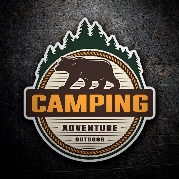 Aufkleber Camping Adventure Outdoor B&auml;r 1/2