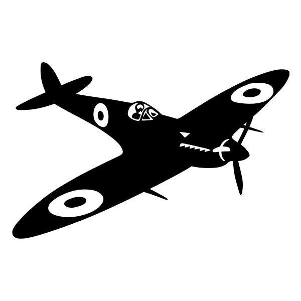 Aufkleber: Retro Kriegsflugzeug Spitfire