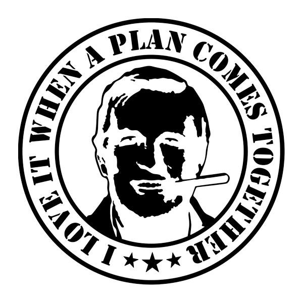 Aufkleber: A-Team Hannibal Smith Englischer Text