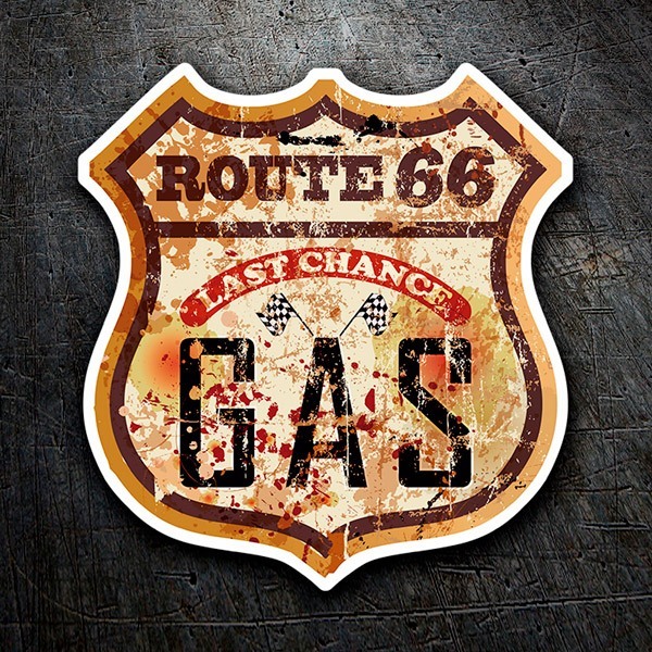 Aufkleber: Route 66 Gas