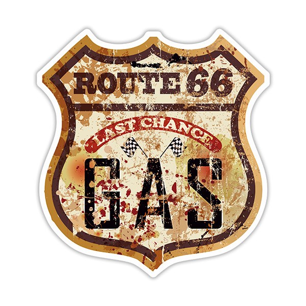 Aufkleber: Route 66 Gas