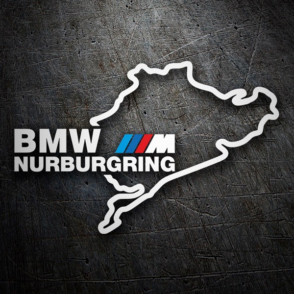 Aufkleber: Kontur des N&uuml;rburgrings mit Text BMW NURBURGRING