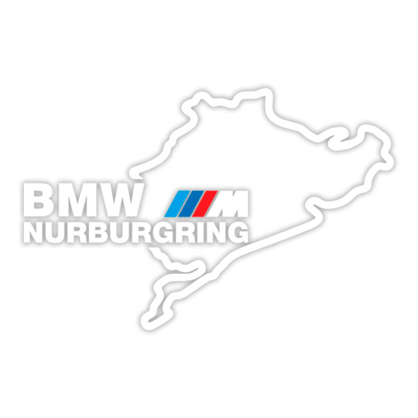 Aufkleber: Kontur des N&uuml;rburgrings mit Text BMW NURBURGRING