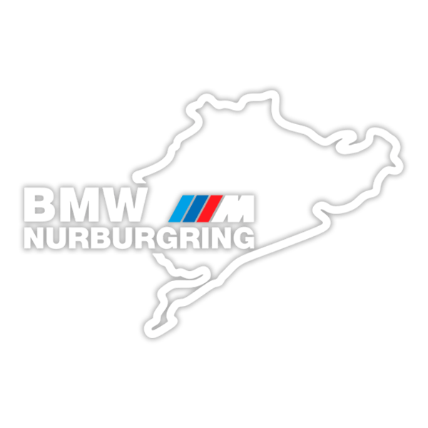 Aufkleber: Kontur des N&uuml;rburgrings mit Text BMW NURBURGRING