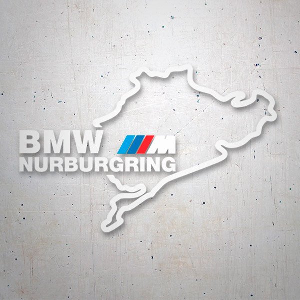Aufkleber: Kontur des N&uuml;rburgrings mit Text BMW NURBURGRING