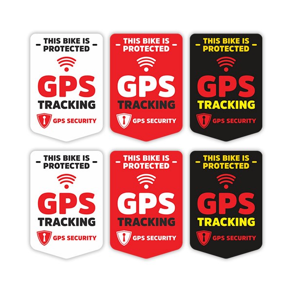 Aufkleber: Set 6X GPS-Sicherheit für Fahrräder