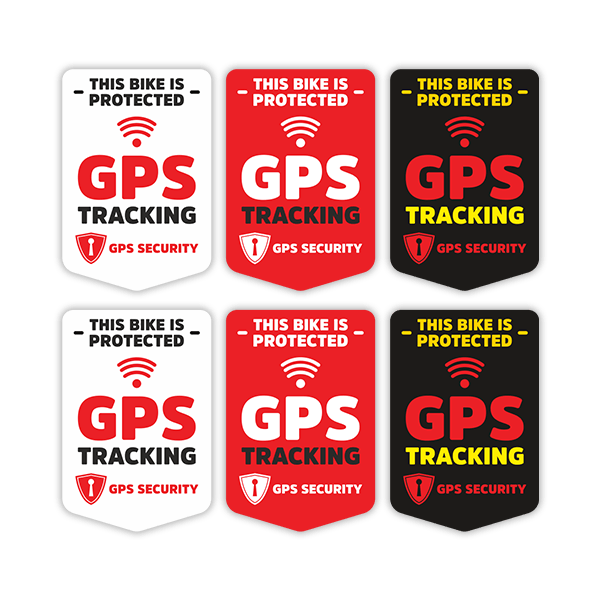 Aufkleber: Set 6X GPS-Sicherheit für Fahrräder