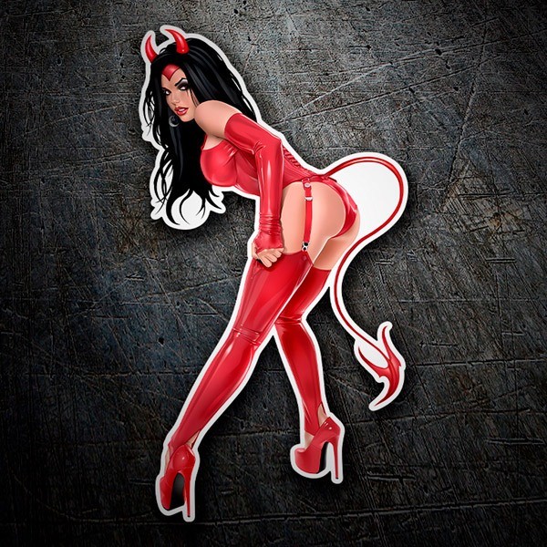 Aufkleber: Chica Pin Up diabla