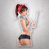 Aufkleber: Mechanisches Pin Up Girl 3