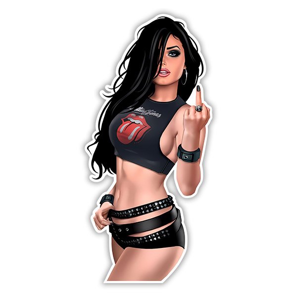 Aufkleber: Pin Up Rock Mädchen