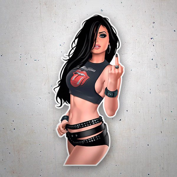 Aufkleber: Pin Up Rock Mädchen