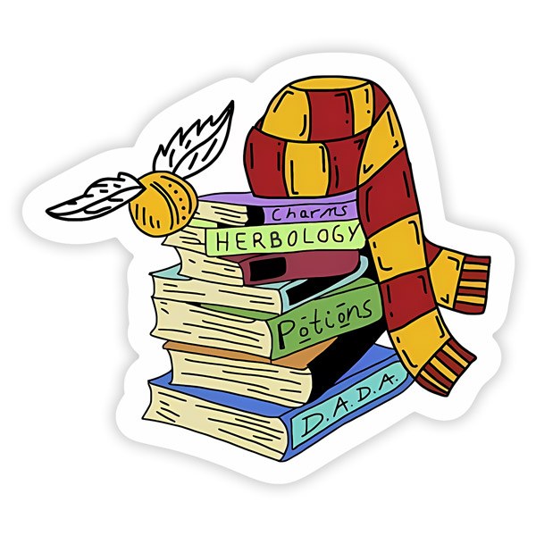 Aufkleber: Hogwarts-Bücher