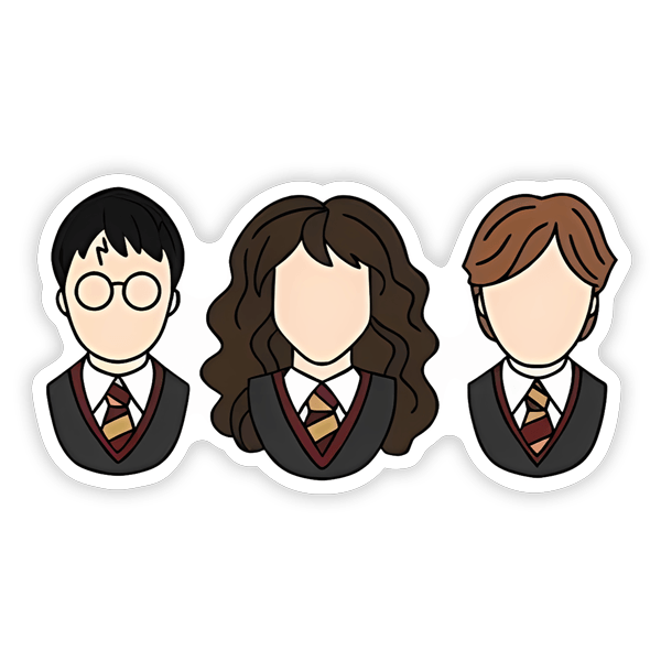 Aufkleber: Harry, Hermione und Ron