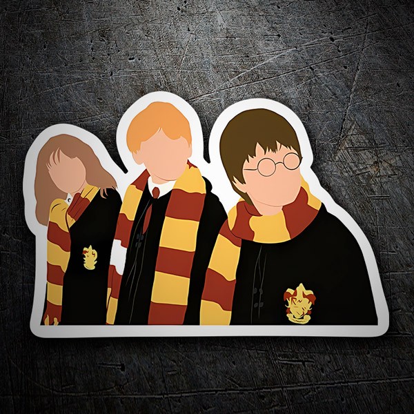 Aufkleber: Harry, Hermine und Ron in Hogwarts