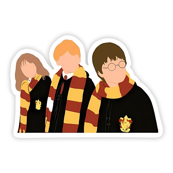 Aufkleber: Harry, Hermine und Ron in Hogwarts